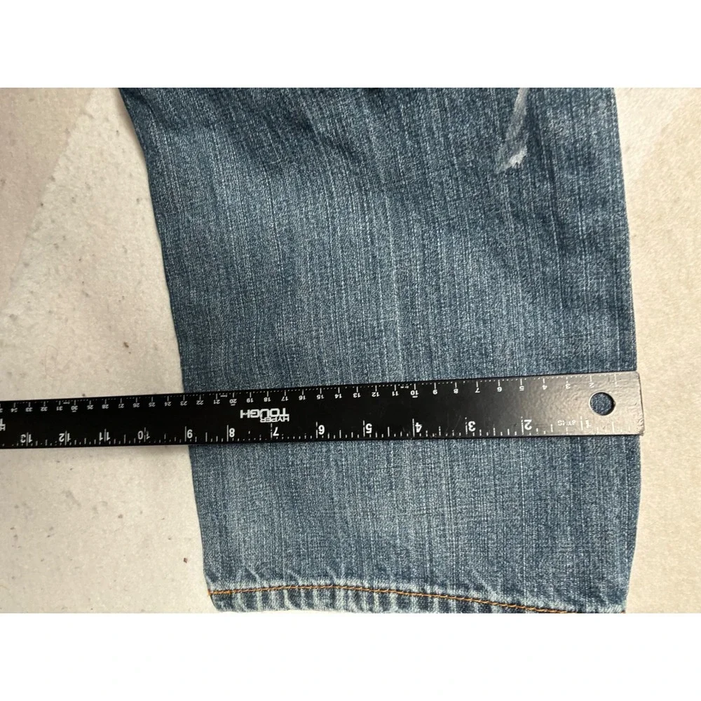 Levis 514 Straight Fit Mens Jeans 34x32 Medium‎ Wash Distressed Blue Denim